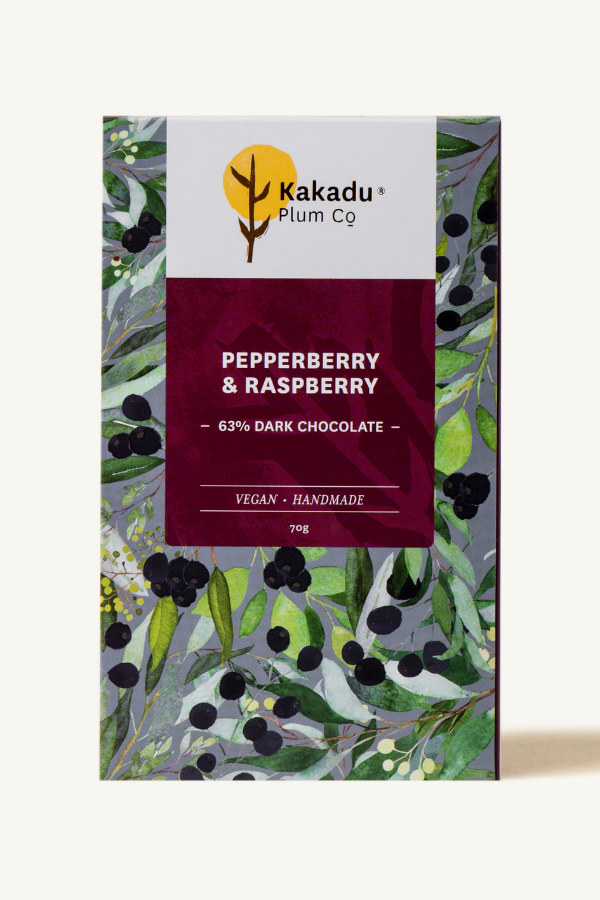 Pepperberry + Raspberry Chocolate - dark - Kakadu-Plum-Co