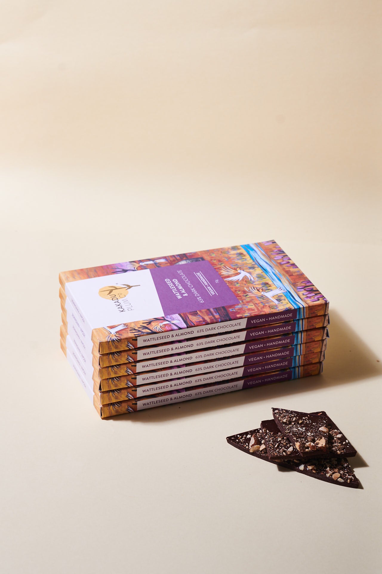 Wattleseed and Almond Chocolate - dark - Kakadu-Plum-Co