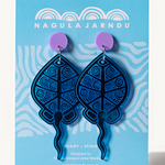 ‘Birndany’ - stingray earrings (mirror blue)