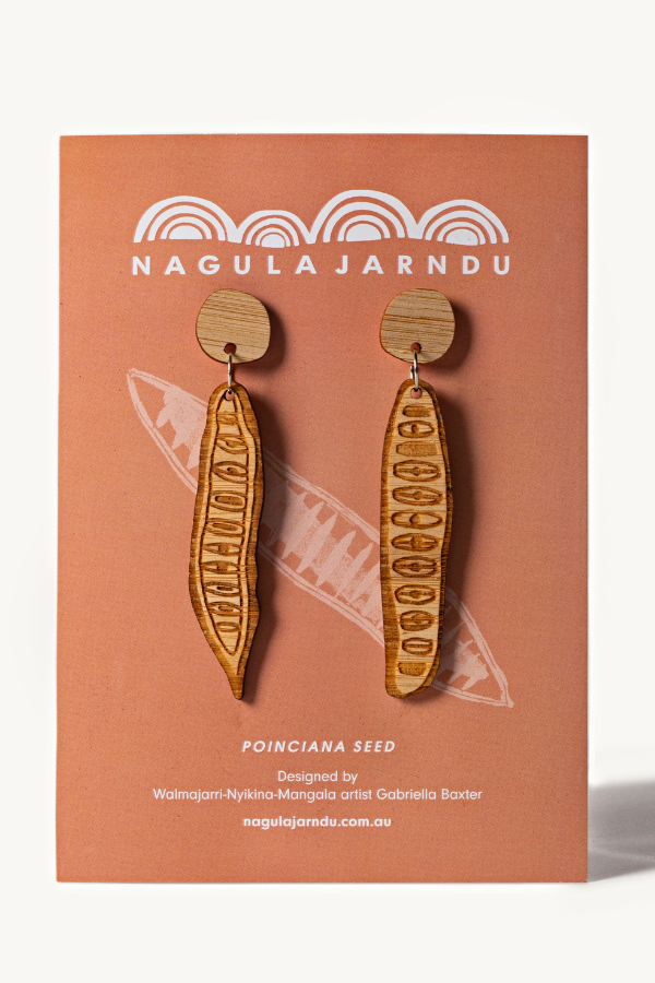 Poinciana seed earrings